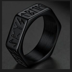 ChainsHouse Screw Band Biker Ring for Men Women, Black METAL new